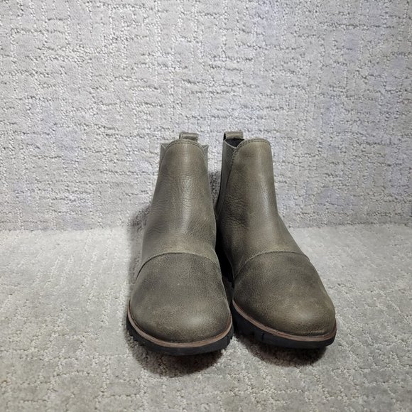 Sorel Harlow Women's Size US 5.5 Gray Leather Chelsea Pull On Ankle Boots NEW - Picture 2 of 9